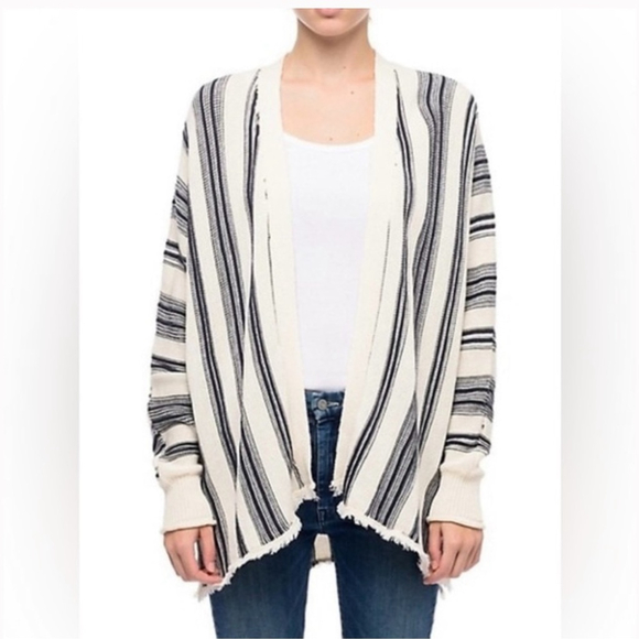John & Jenn Sweaters - John + Jenn | Harrison Open Cardi in Sailor Stripe Revolve Sz Medium